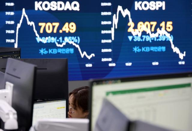 트럼프 '관세 발언' 의식한 증시...코스피·코스닥 약세 전환 [fn마감시황]