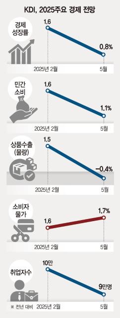 "내우외환 한국 경제, 美 관세 유예 끝나면 0%대 성장도 흔들" [국책연구기관 "올 0.8% 성장"]