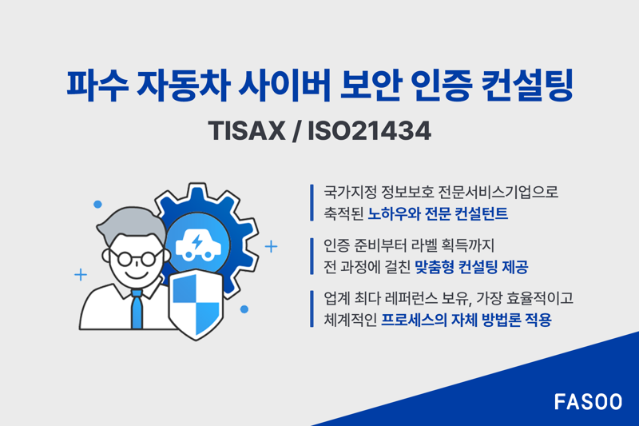 파수, TISAX 컨설팅으로 국내 자동차 부품 기업 해외 수출 지원
