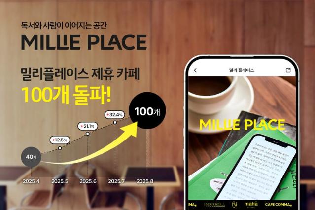 kt 밀리의서재 ‘밀리플레이스’, 론칭 5개월 만에 제휴 카페 100개 돌파