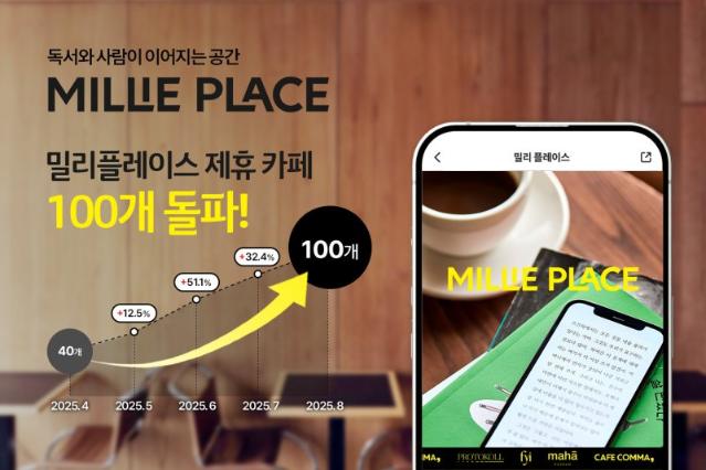 kt 밀리의서재 "'밀리플레이스', 론칭 5개월 만에 제휴 카페 100개 돌파"
