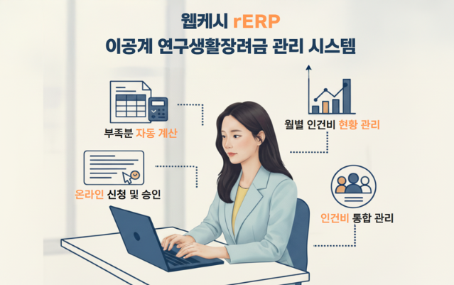 웹케시 rERP, 이공계 연구생활장려금 전용 시스템 구축