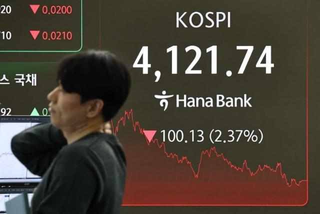 반도체 차익매물 쏟아지며 코스피 4100선 후퇴