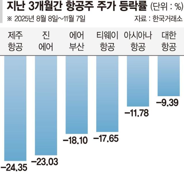 고환율 난기류 만난 항공株… 여행株도 약세