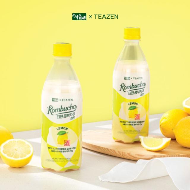 티젠, 막걸리 업계 최초 콤부차 발효주 '티젠 콤부차주 레몬' 선봬