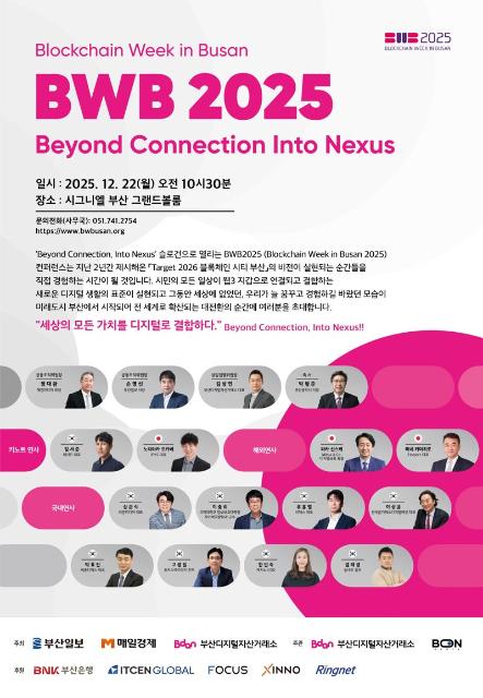 블록체인 도시 부산 청사진 제시...‘BWB 2025’ 22일 개최