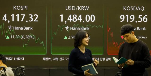 코스피, 상승 탄력 둔화로 4110선 마감...0.28↑[fn마감시황]