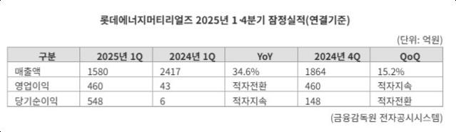"1Q 적자 460억, 동박도 숨 고르기"...롯데에너지머티리얼즈, 하반기 반등 노린다