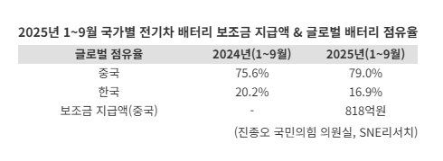 환경부 보조금 800억, 中배터리 탑재 전기차로..."K-배터리 위기 가속화"