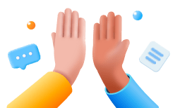 두 사람이 서로 손뼉을 짝 부딪히는 이미지